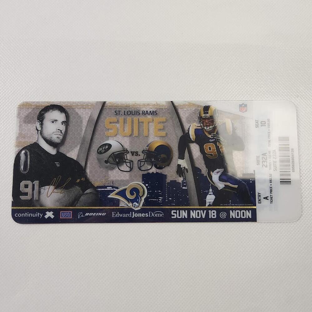 St Louis Rams 2012 Suite  Pass Plastic Unpunched Collectible NFL Memorabilia